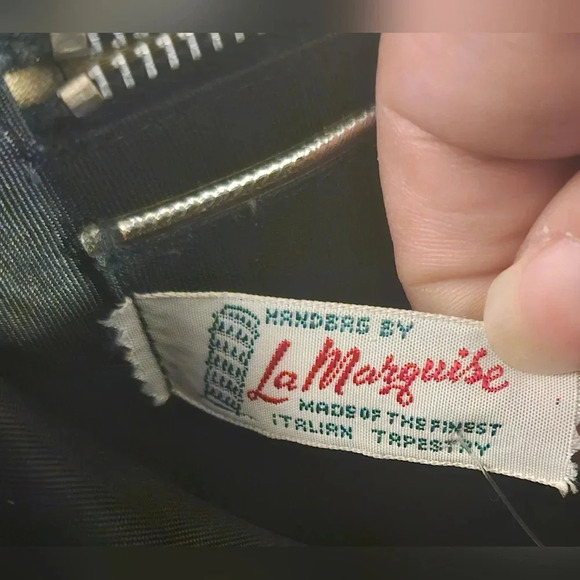 Vintage La Marquise Italian Tapestry 1950s Clutch Top Handle  Hand Bag - Picture 10 of 16